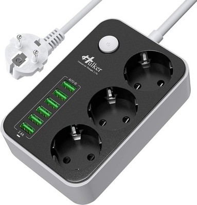 Surge Protected Power Strip with 3 Sockets Outlet + 6 USB Ports Surge Protect...