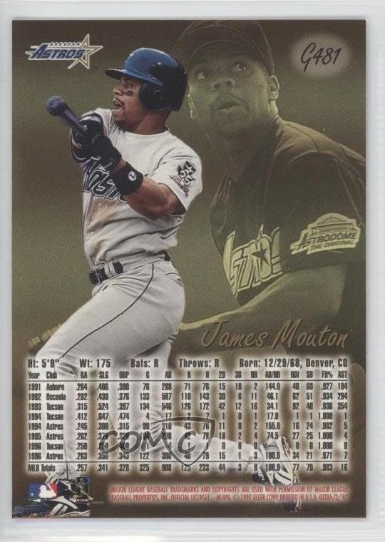 1997 Fleer Ultra Gold Medallion Edition James Mouton #G481 - Image 2 of 2