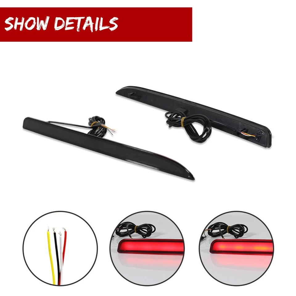 For 2016 2017 2018 2019 Ford Explorer Black Red LED Tail Lights+ LED Brake Lamps - Image 4 of 4