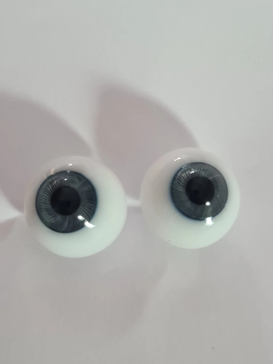 Yeux anciens en verre, yeux de poupée, marron, taille
