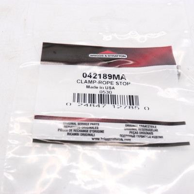 Briggs & Stratton 042189MA Clamp Rope Stop OEM New Lawn Mower Part USA Made