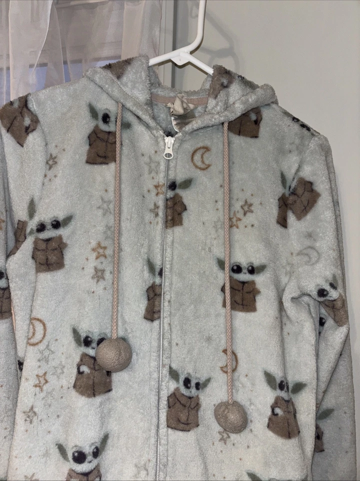 Pijama Star Wars Yoda Damas Talla XS Una Pieza Gris Manga Larga Bolsillos con Cremallera Foto 3 de 4