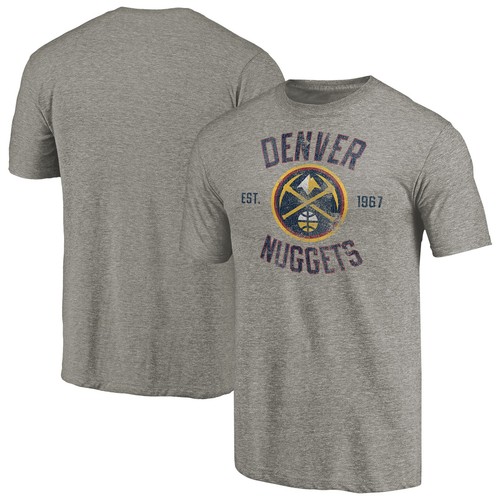 Men's Gray Denver Nuggets Team Heritage Tri-Blend T-Shirt - 第 1/3 張圖片