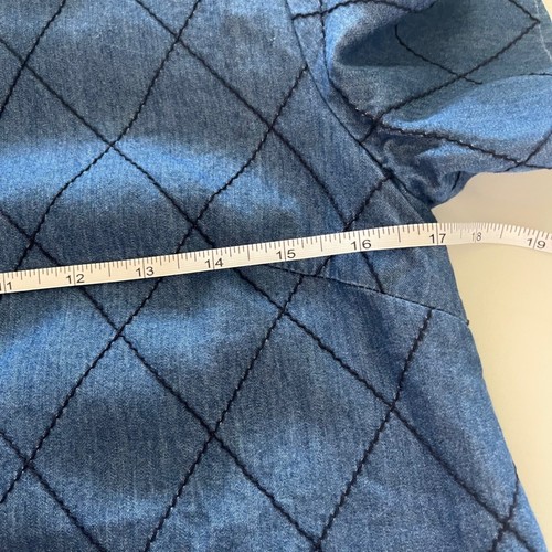 Kate Spade Size 2 Quilted Denim Shift Dress, blue, argyle stitching - Picture 5 of 14