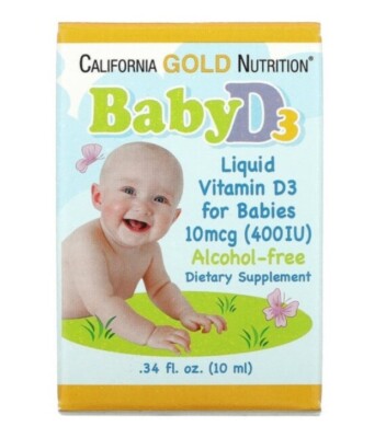 Baby Liquid Vitamin D3 400 IU 10mcg Drops - 34 fl oz (10ml)