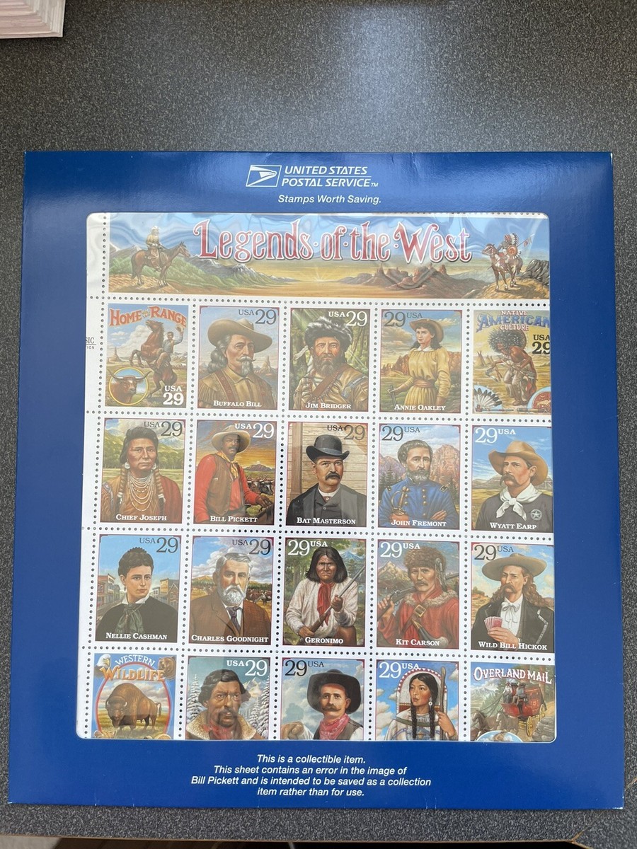 YKページ United States 2870 Legends of the West Recalled Sheet MNH unopened