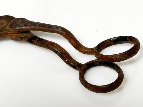Antique Forged Iron Tin Snips / Shears – Rustic Farm Tool – Blacksmith-Made - 第 4/5 張圖片