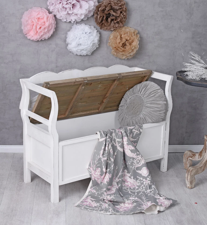 Chest Bench Wooden Antique Chest Lid Bench Kitchen Bench - Image 3 of 4