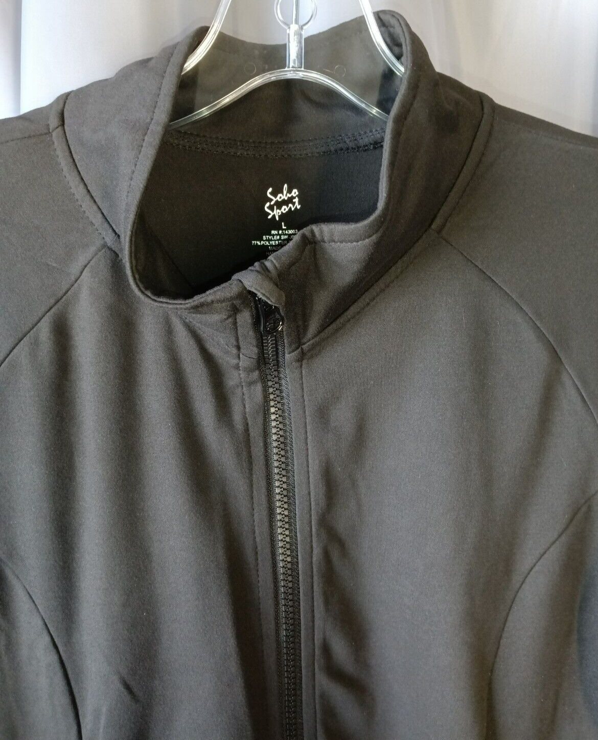 Soho Sport Scuba Hoodie Sweatshirt Womens Large Black Full Zip image 2