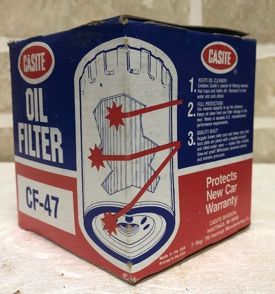 2- Filtros de óleo do motor Casite CF47 Hastings Premium Filtros NOS CF 47 CF-47 EUA - Imagem 4 de 4