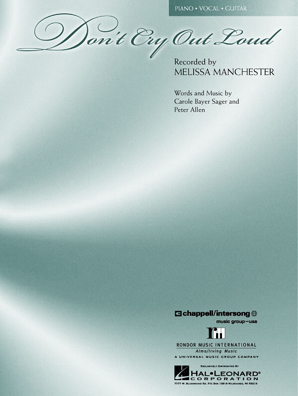 Don't Cry Out Loud Song by Melissa Manchester Piano Vocal Sheet Music