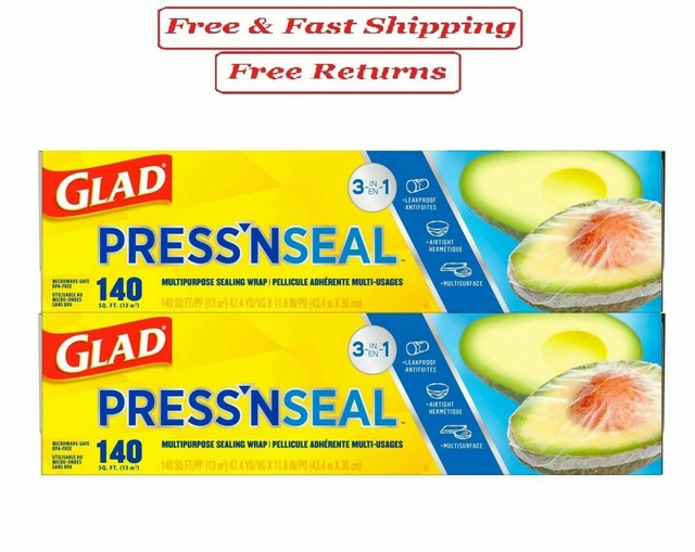 Glad Press N Seal Food Plastic Wrap 280 Sq Ft 2 Pk For Sale Online