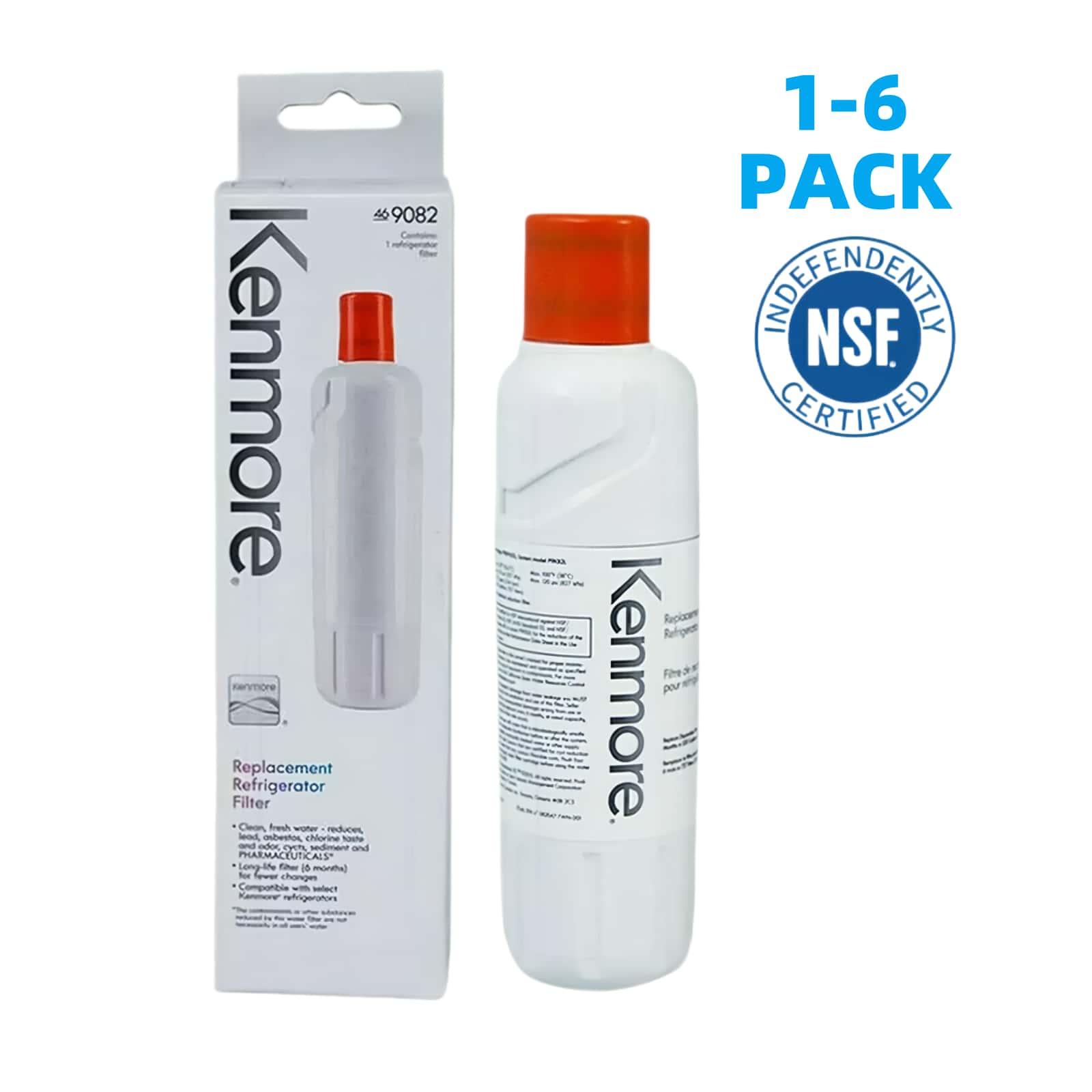 New Sealed Kenmore 9082 Replacement Refrigerator Water Filter 469082 for Models 1/2/3/4/5/6