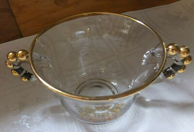 1953 Queen Elizabeth II Krönung - Französische vergoldete geformte Glas Zuckerdose