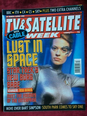 TV & SATELLITE WEEK mag 28-March-1998 STAR TREK JERI RYAN Matthew McConaughey