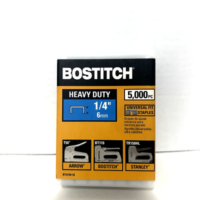 Bostitch 5000pc 1/4'' 6mm Heavy Duty Universal Fit Staples!  #BT110-T50-tR150Hl