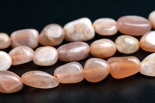 7-9MM Orange Moonstone Pebble Nugget Grade AA Genuine Natural Loose Beads