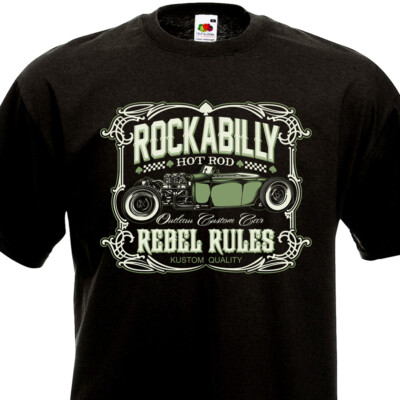 SANTIN Mens Lowbrow T-Shirts CP Weirdo Hotrod Kustom Kulture Rat Fink Rockabilly Black S 120274798 - Foto 7