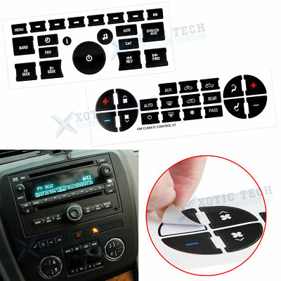World Graphic Chevrolet Radio & A/C Climate Control Button Repair Decals – 2007-2013, Made In USA