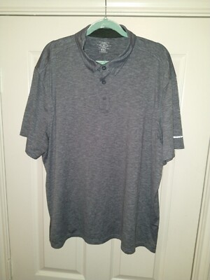 GH Bass CO Outdoors Heather Gray Short Sleeve Polo Shirt Men's sz XXL