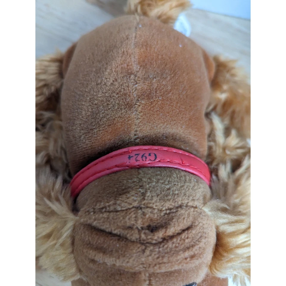 Jakks Pacific Pound Puppy 2000 marrón G924 collar rojo perro de peluche con cuentas/ponderado Foto 2 de 4