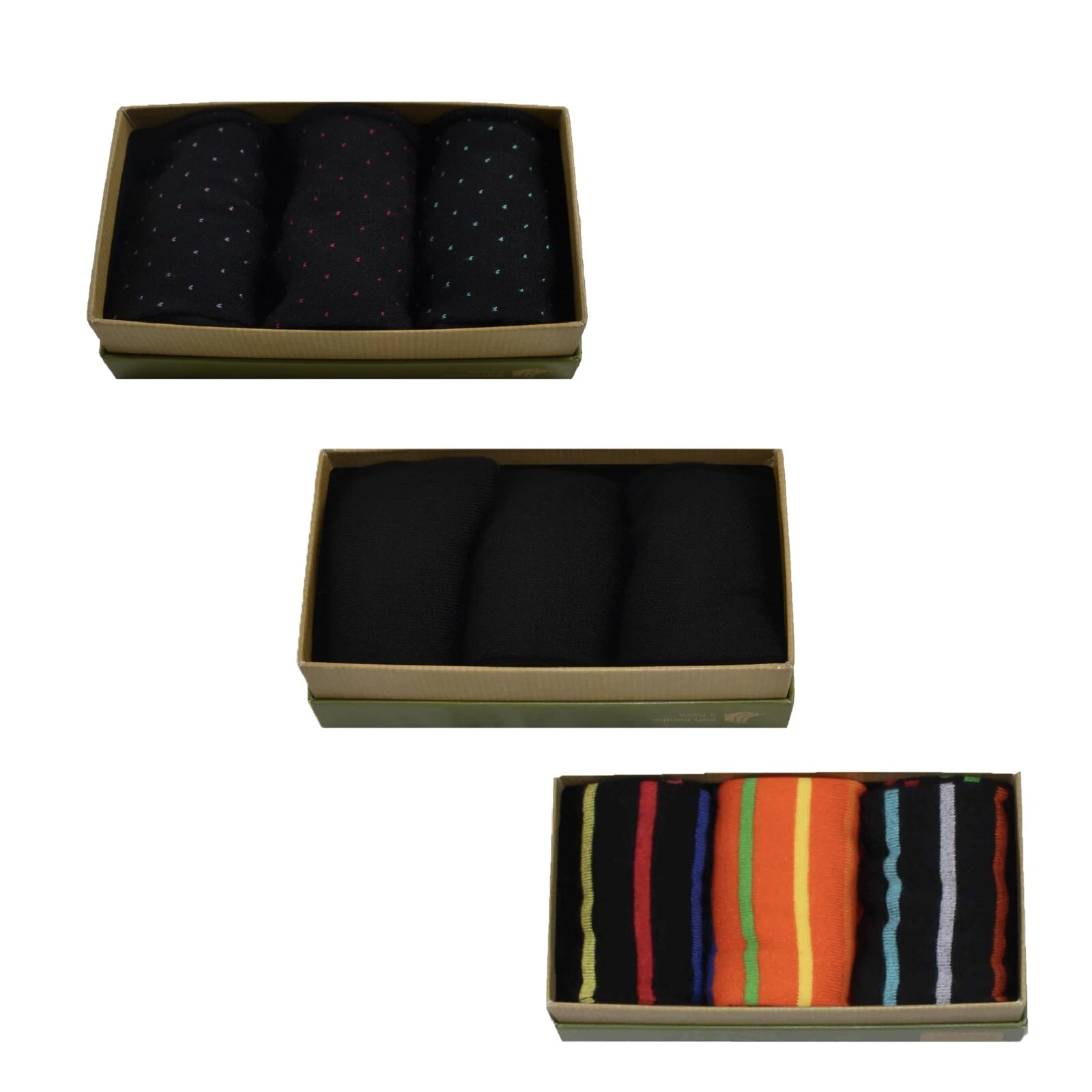 Men's 100% Bamboo Socks 3-Pair Gift Box Multi Colour/Style
