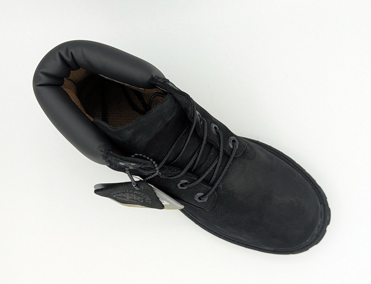 New TIMBERLAND Black 6 Inch Premium Boots Waterproof Nubuck Boys