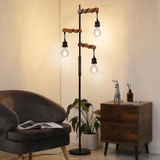 Dimmable industrial floor lamp, modern farmhouse tree standing light