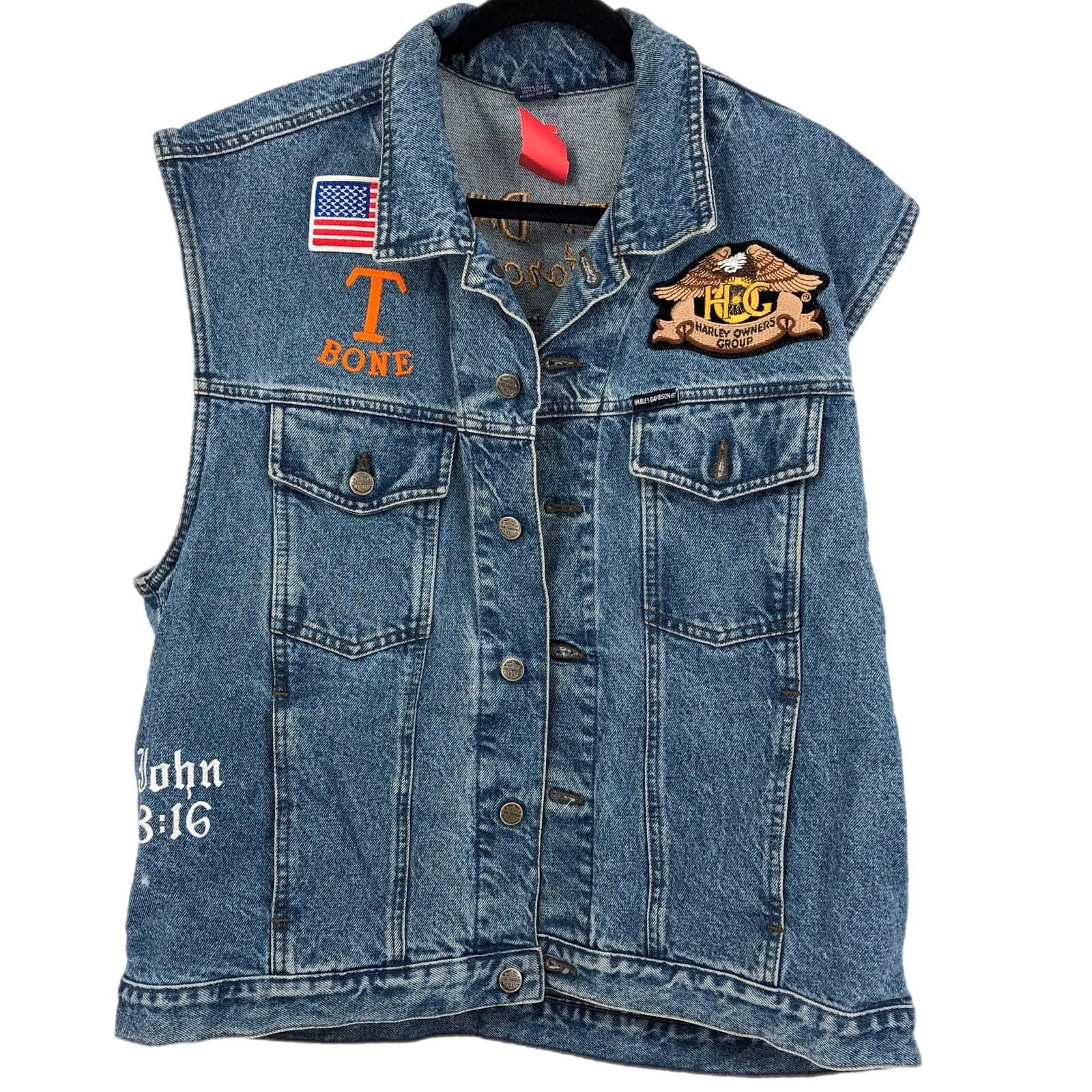 Harley-Davidson Blue & Yellow Classic Denim Vest | Made in USA
