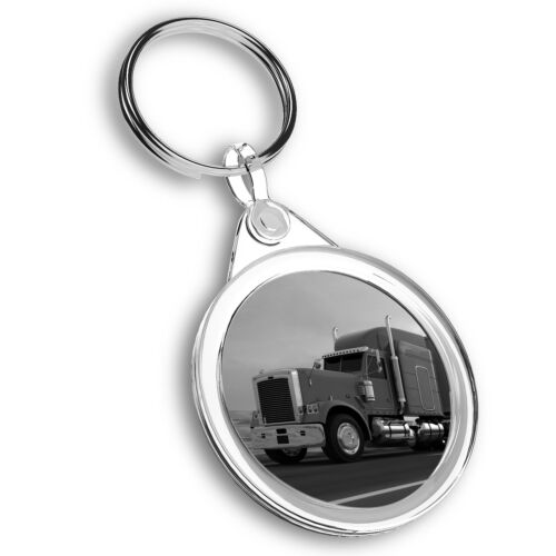 Keyring Circle - BW - Big Rig Mack Truck American Trucker  #36986 - Afbeelding 1 van 5