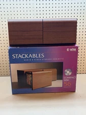 56 Cd - Stackables Vintage Wood High Quality Storage Cabinets Holder 56 Cd Disc