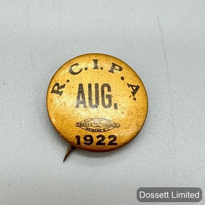Vintage 1922 R C I P A Aug Celluloid Pinback Button Whitehead & Hoag Newark NJ