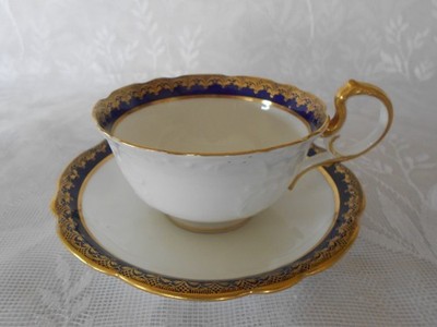ANTIKE AYNSLEY PORZELLAN PORZELLAN TEETASSE & UNTERTASSE DORIS FORM TASSE UM 1890-1906