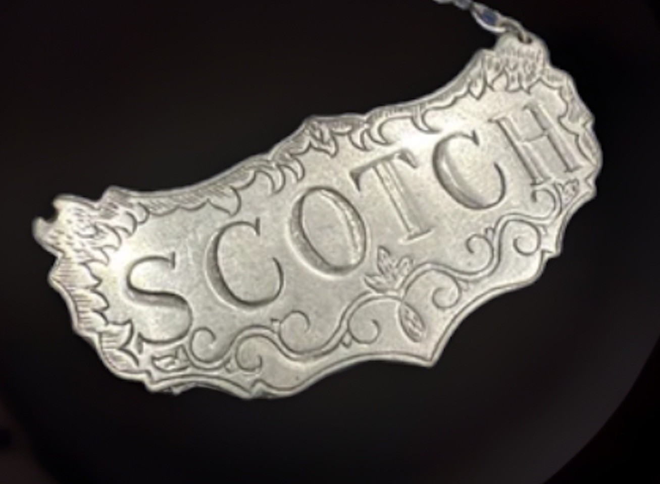 Vintage Complete Set Of 6 Stieff  Pewter Decanter Liquor Labels Tags Circa 1960s