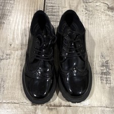 LOVY Black Brogue Chunky Sole Lace Up Girls' Shoes