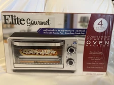 Elite gourmet 4 Slice Toaster Oven Broiler, Factory Wrapped Bx50