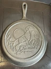 Vintage Lodge Cast Iron Skillet Wildlife Bird Dog Pan
