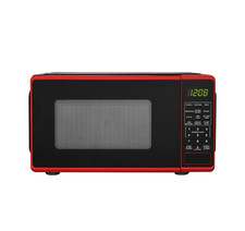 Mainstays 0.7 Cu ft Countertop Microwave Oven, 700 Watts, Red