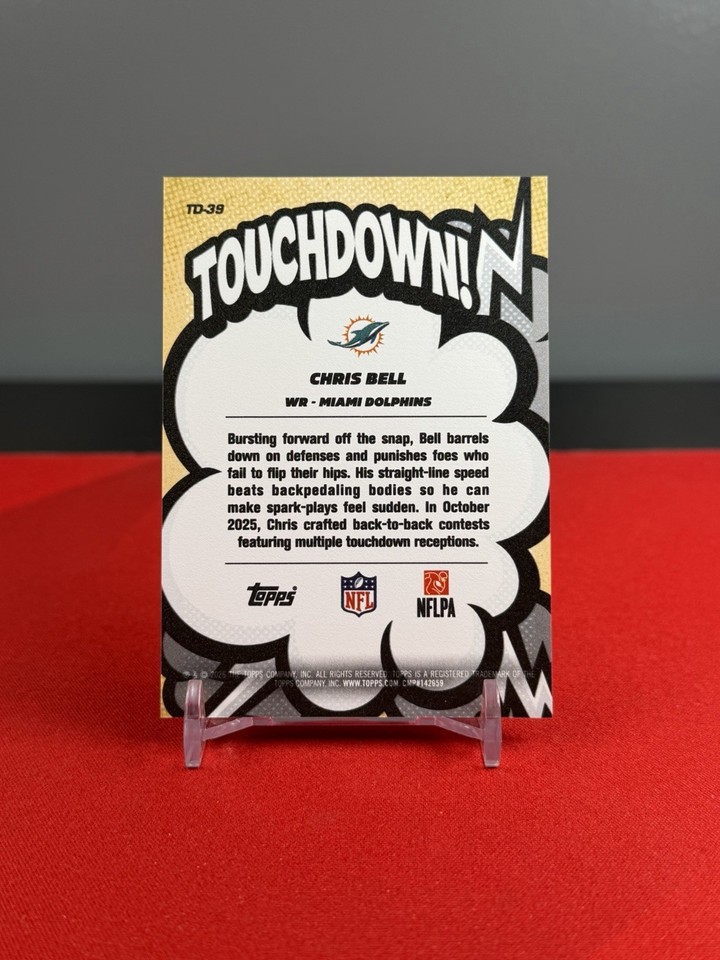 Chris Bell 2026 Topps Football Touchdown! Rookie SSP! Case Hit ...