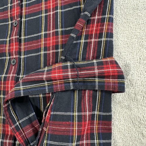 Brooks Brothers Shirt Dress Womens Size 14 Red Fleece Plaid Knee Midi Belted - Picture 11 of 17