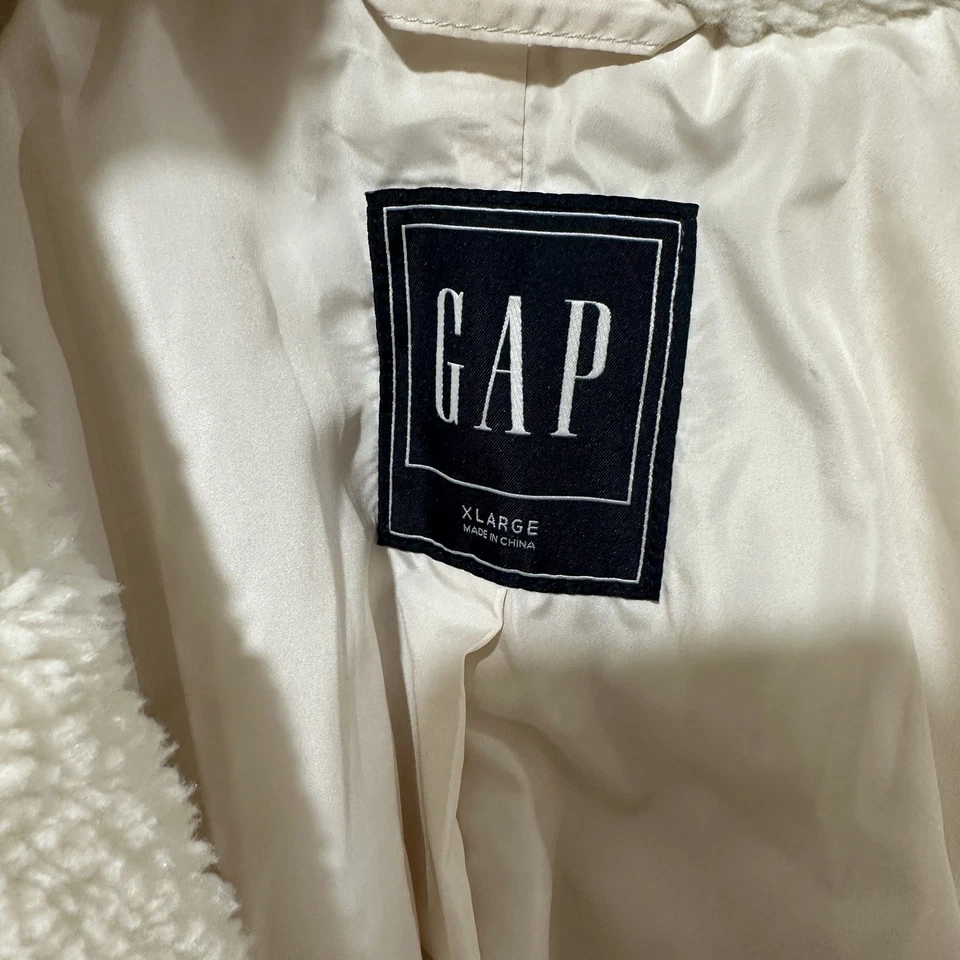Chaqueta GAP Teddy Sherpa Peacoat Mujer’s Marfil Blanco Talla XL Foto 3 de 4