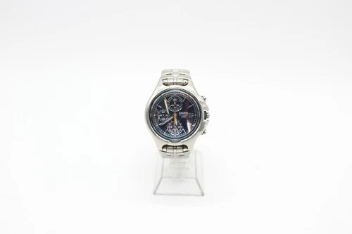 F Vintage Quartz Gents Seiko Chronograph 100M The Great Blue Wristwatch Working