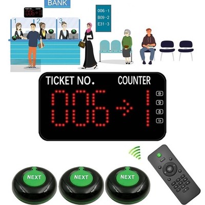 Wireless Queue System Counter Display English Voice Broadcast for Service Center