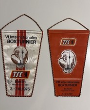 2 Vintage DDR Boxing TSC Wimpel 1975 & 1977 B...