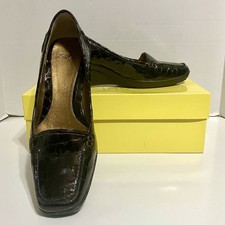 Circa Joan & David CJBrennus Patent Leather Wedge Heels Women’s 8M Brown Classic