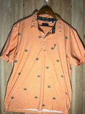 William Murray Polo Shirt Tequila Agave Print Golf Orange Mens Size Large