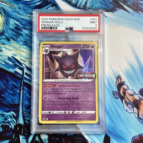 2022 POKEMON SWSH BLACK STAR PROMO PRERELEASE #241 GENGAR-HOLO PSA 9