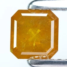1.01Ct Rare 100% Natural No Treated I-1 Octagan Fancy Vivid Yellow Diamond