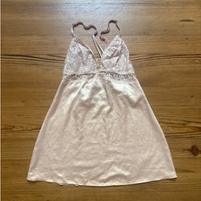 Auden blush pink sheer lace adjustable strap intimates slip dress SIZE M