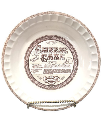Vintage Country Harvest Cheese Cake Recipe Royal China Ceramic Pie Baking Pan